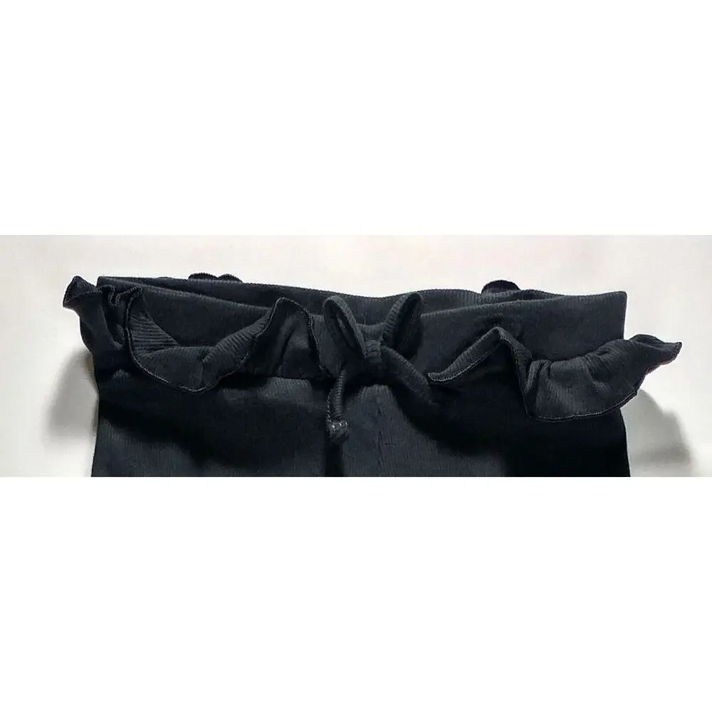 Girls Jumping Beans Leggings Black Ruffled Waist with Bow